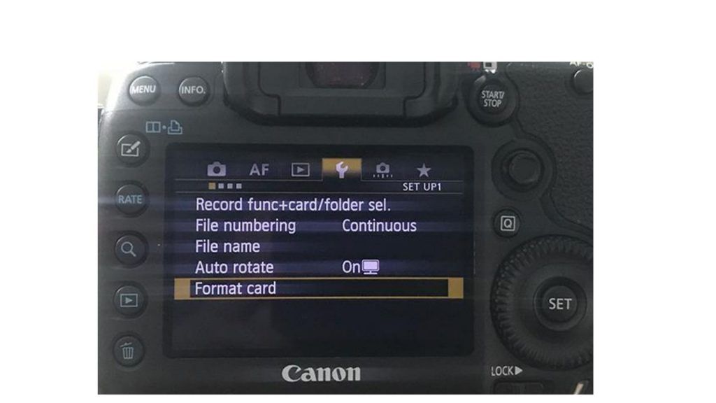 format sd card settings