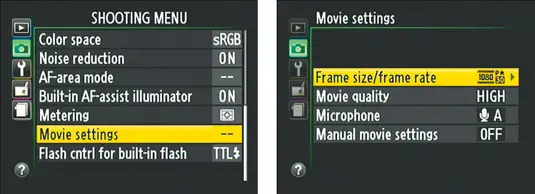 How do I change the frame rate on my Nikon
