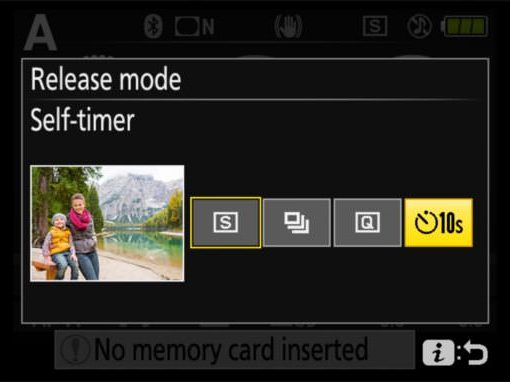 best self-timer settings for a Nikon DSLR camera