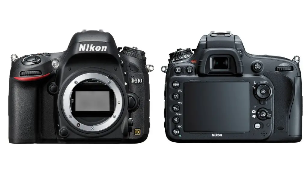 Nikon D610 body size and weight